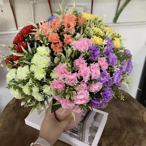 Venta al por mayor <span class=keywords><strong>precio</strong></span> barato Clavel pequeño mini <span class=keywords><strong>ramo</strong></span> de flores artificiales 5 ramas para celebraciones del Día mensual - Product Image 6