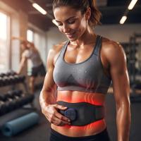 Ceinture de massage EMS chauffante électrique avec lumière rouge pour le renforcement musculaire et le soulagement abdominal