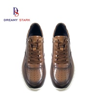 Chaussures de sport marron Dreamy Stark en cuir de vache véritable pour hommes, logo personnalisé, fabriquées à la main, lacets Oxford, baskets tendance et souples