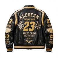 Blouson Bomber en Cuir Personnalisé avec Logo, Style Hiver, pour Homme, Streetwear, avec Patch Brodé, Veste Universitaire Coupe-Vent et Imperméable, Marque Privée