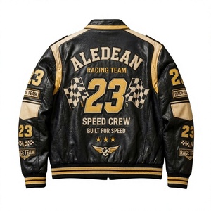 Blouson Bomber en Cuir Personnalisé avec Logo, Style Hiver, pour Homme, Streetwear, avec Patch Brodé, Veste Universitaire Coupe-Vent et Imperméable, Marque Privée - Product Image 3