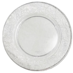 Transparent wedding hotel party decorative dinner chargers plates round plastic clear charger plates