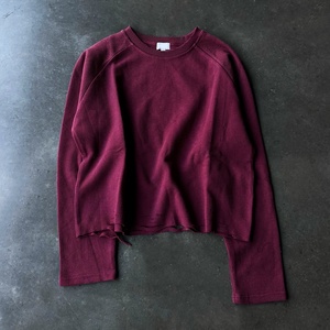 Custom Knit Thermal Dtg Print T-<b>Shirts</b> Cropped High Quality <b>Waffle</b> Knit Long Sleeve <b>Shirt</b> Blank Cropped <b>Waffle</b> Knit Long Sleeve - Product Image 3