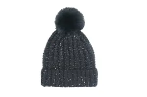 Beanie Mulher Logotipo Personalizado Grosso Quente Malha Chapéus com Pom Pom Inverno Double Layer Velo Forro para Mulheres Meninas Sports Caps Adultos