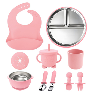 Portable Baby Travel Dining Set Custom Design 304 Stainless Steel Fork Spoon Silicone Suction Bowl - Product Image 3