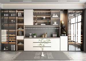 Buffet de salon et armoire de rangement de restaurant en bois massif moderne et personnalisé de luxe - Product Image 4