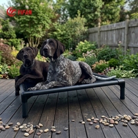 Lit surélevé pour chien en maille respirante avec structure en aluminium, résistant à l'humidité, amovible, lavable, robuste, utilisable par tous les temps