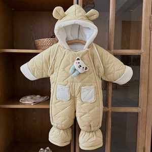 Traje de Esquí para Bebé 2025, Mono Casual de Invierno para Niños, Grueso y Cálido, 100% Algodón, Diseño Sólido con Cierre de Cremallera - Product Image 5