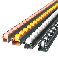 LANGLE Gravity Flow Rail PE/ABS Wheel Pallet Conveyor Industrial Placon Roller Track untuk Sistem Rak Geser