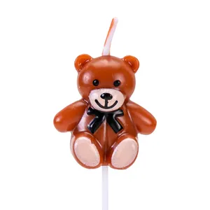 Velas de oso de dibujos animados, decoración de tartas y fiestas de cumpleaños, novedad