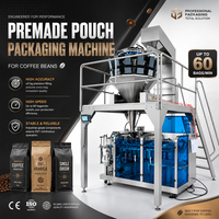 Machine d'emballage automatique de café en doypack, machine d'emballage de grains de café en sachet, machine d'emballage de grains de café en sachet à fond plat avec fermeture éclair