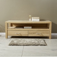 Huan — Table basse en bois rustique, certifié FSC, sortie d'usine, rangement, Table basse, salon