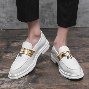 Mocasines con borlas Zapatos de vestir de boda blancos para hombre con diseño de moda superior de <span class=keywords><strong>charol</strong></span> duradero cómodo - Product Image 4