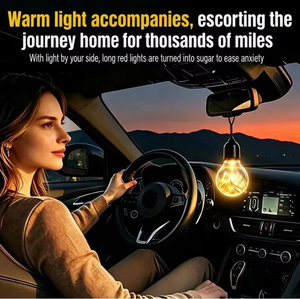 Ampoule LED suspendue intelligente à vibration et lumière de réveil, rechargeable par USB, double couleur, ornement rétro pour voiture - Product Image 2