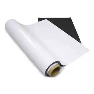 Rollo magnético de goma blanca para imprimir, grande, hoja magnética de goma de PVC
