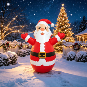 Décoration de Noël gonflable en PVC rouge 112x100x56cm, durable, écologique, souple, cadeaux promotionnels de vacances personnalisés - Product Image 4