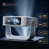 Projecteur intelligent 4K LED de poche JUNUO Q1 1080P 300 Lumens avec haut-parleurs intégrés, entrée d'écran automatique, WiFi6 double bande, Android 9.0