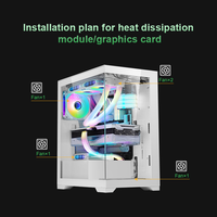Boîtier compact ITX M-ATX Mid Tower compatible avec dissipateur thermique de 165 mm, carte graphique de 310 mm, 1xHDD, 1xSSD, alimentation ATX à montage inférieur