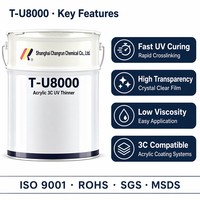 Enduit Acrylique T-U8000 Résistant aux Intempéries 3C UV pour Plastiques ABS et PC, Finition Brillante et Anti-Jaunissement