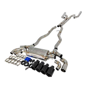 Système d'échappement en acier inoxydable poli S68 Turbo Upgrade pour BMW G90 M5 avec contrôle Valvetronic, Downpipe Race Spec, montage en une seule pièce - Product Image 5