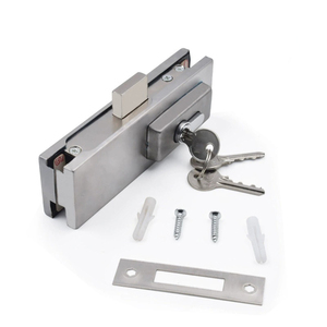 Serrure <span class=keywords><strong>de</strong></span> porte en verre en acier inoxydable Y-050, déverrouillage par clé, usage domestique, clips sans cadre/semi-sans cadre, clips à ressort, installation facile - Product Image 1