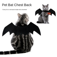 Costume d'Halloween Woobulsland pour chat fantôme et ensemble de déguisement pour chien avec ailes de chauve-souris en feutre, 2 styles