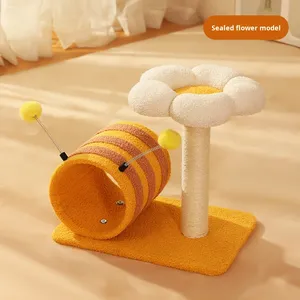 Structure d'escalade pour chat en sisal, design moderne et luxueux, style citrouille, avec plateforme de saut, griffoir et jouet interactif - Product Image 6