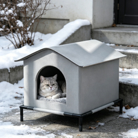 Abri pour chat moderne isolé pour l'hiver, imperméable, tente pour chat sauvage d'extérieur, lit pour chat chaud et fermé pour 4 saisons, petit et moyen, en Oxford