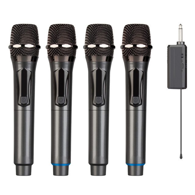W102-4 Professional Stage KTV Church Speech Wireless Microphone System Dynamic Metal Handheld Microphone Cardioid Polar Plastic
