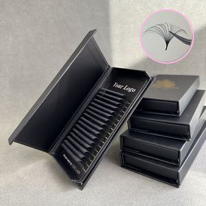 批发个性天鹅绒真丝睫毛延伸蓬松哑光深黑色卷睫毛延伸 - Product Image 3
