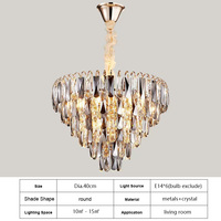 Décor Or Luxe Moderne Grands Lustres en Cristal E14 Suspensions Lumières et Luminaires pour Décoration Intérieure