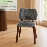 Chaises de salle à manger ergonomiques minimalistes grises sans accoudoirs, avec coussin à ressorts souple, pour hôtel et appartement nordique, personnalisables, direct usine