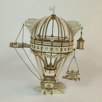 Puzzle en bois 3D avec pièces mobiles, kit de modèle mécanique - Jouet de construction DIY, thème bâtiments, 101 à 500 pièces, 3 étoiles de difficulté, 3 heures d'assemblage