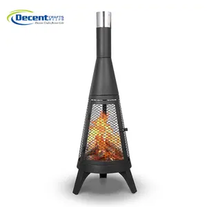 Rocket Shape Wood Burning Outdoor Fire Pit Fire Place Outdoor Chimney Fire Pit