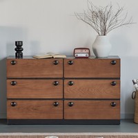 Coiffeuse de maquillage en bois massif de style médiéval vintage avec tiroirs intégrés, design rétro multi-niveaux pour chambre à coucher au pied du lit