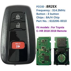 กุญแจรีโมทอัจฉริยะ 3 ปุ่ม สำหรับรถยนต์โตโยต้า <span class=keywords><strong>C</strong></span>-<span class=keywords><strong>HR</strong></span> ปี 2018 2019 พร้อมชิป 8A/H ความถี่ 433MHz รุ่น 61E470-0010 BR2EX ระบบ Keyless Go - Product Image 2