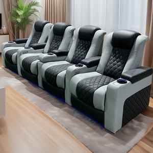 Meubles de <span class=keywords><strong>cinéma</strong></span> moderne de luxe intelligents siège de <span class=keywords><strong>cinéma</strong></span> en cuir véritable noir canapé-lit inclinable électrique pour salle de <span class=keywords><strong>cinéma</strong></span> - Product Image 6