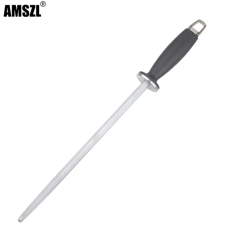 Amszl 12 Inch PP Xử Lý Kim Cương Mài Thép Gốm Mài Que Dao Mài Với Kim Cương Hạt