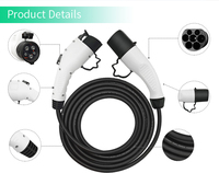Câble de charge EVSE TPU 5M Type 2 vers GBT 32A 22kW Triphasé Type 2 vers GB/T Mâle vers Femelle 62196 Câble de chargeur EV