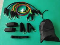 Juego de 11 Bandas Elásticas de Resistencia para Ejercicio Físico y Culturismo, 5 Niveles, con Cuerdas de Tracción de Látex y Asas para Entrenamiento