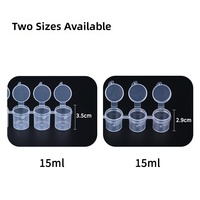 Lot de 6 tubes en plastique transparent de 15 ml – Pots de peinture vides, boîte à pigments, kit de bricolage, fournitures artistiques, peintures pour poupées en plâtre, revêtements.