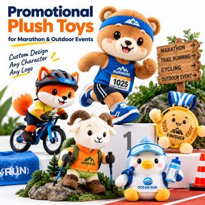 Mascotte en peluche personnalisée, cadeau promotionnel, animal en peluche personnalisé avec logo imprimé pour campagne de marque, événement, cadeau promotionnel, jouets promotionnels - Product Image 1