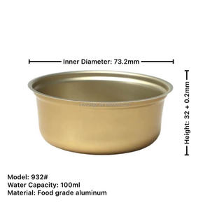 732 # Bol de nourriture pour animaux de compagnie en fer blanc jetable en deux pièces - Product Image 1