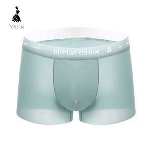 Boxers <span class=keywords><strong>en</strong></span> coton pur <span class=keywords><strong>pour</strong></span> <span class=keywords><strong>homme</strong></span>, caleçons sexy ultra-fins <span class=keywords><strong>en</strong></span> <span class=keywords><strong>soie</strong></span> glacée - Product Image 4