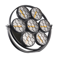 Lumière clignotante rétro à 7 yeux 7*50W avec lampes COB + RGB à changement de couleur. Convient aux salles de danse disco et aux spectacles de DJ.