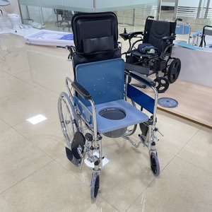 Silla de Ruedas Plegable y Reclinable de Lujo con Inodoro para Personas Mayores - Product Image 1
