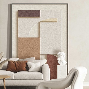 Bức tranh kết cấu hình học hiện đại trừu tượng ba chiều với khung phòng khách tối giản bức tranh trang trí <span class=keywords><strong>3D</strong></span> - Product Image 2