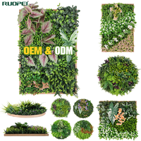 RUOPEI Panneau mural végétal artificiel encadré 3D, fausse verdure écologique, décoration murale verticale suspendue pour la maison et le bureau