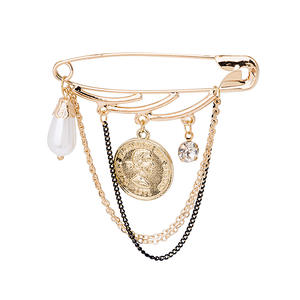 Broche élégante et tendance en forme de goutte d'eau avec œil de démon, en cristal plaqué argent, avec chaîne et pompon, pour cardigan, fleur, enfants - Product Image 5