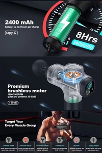 Pistola <span class=keywords><strong>de</strong></span> <span class=keywords><strong>Masaje</strong></span> Muscular Portátil 2025, Silenciosa, <span class=keywords><strong>de</strong></span> Percusión Profunda, Masajeador Fascial con 6 Cabezales <span class=keywords><strong>de</strong></span> <span class=keywords><strong>Masaje</strong></span>, Pantalla Táctil LCD - Product Image 6